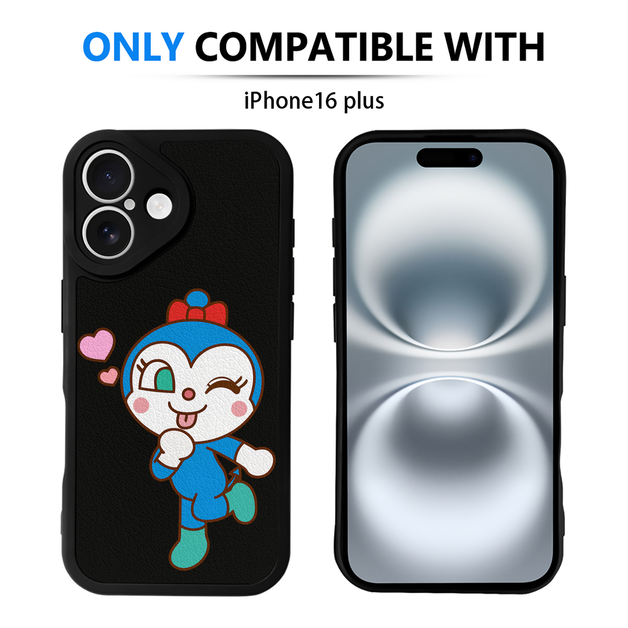 （画像用） アンパンマン Anpanman 【iPhone 16シリーズ対応】シリコンスマホケース（レザー調） 材質：シリコン